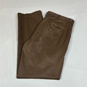 Jos A Bank 36x32 Brown Traveler Pants Tailored Fit Cotton Mens Dress Pant